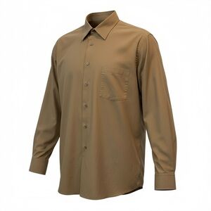 Joseph Abboud Men's size 16.5 Cotton Light Brown long sleeve Dress Shirt